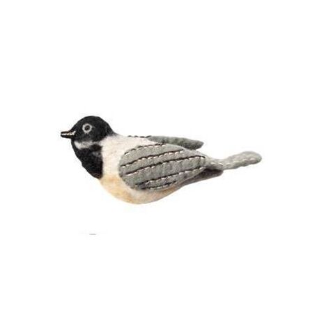 Fair Trade Ornament - Felted Bird Decoration - Chickadee