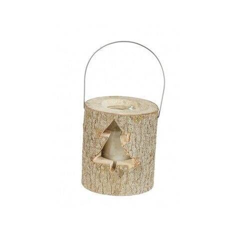 Log Lantern with Tree - Candle Holder