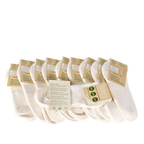 NO MORE STICKY FEET. Adult 10 Deluxe Ankle Socks 85%viscose from Organic Bamboo/10%Nylon/5%Lycra