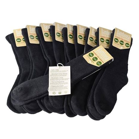 NO MORE STICKY FEET. Adult 10pairs Deluxe Crew Socks 85%viscose from Organic Bamboo/10%Nylon/5%Lycra