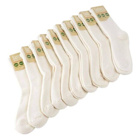 NO MORE STICKY FEET. Adult 10pairs Deluxe Crew Socks 85%viscose from Organic Bamboo/10%Nylon/5%Lycra