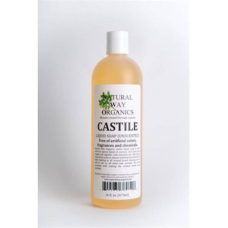 Natural Way Organics Ultra Mild Unscented Castile Soap - Perfect for Natural Skin Care and Hair Care - Make Your Own DIY Green Cleaning Products - 100% Pure