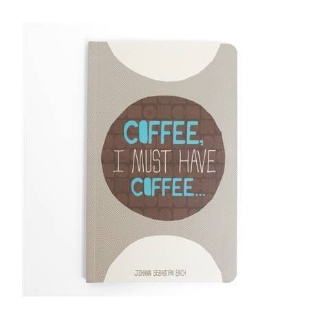 Writing Notebook (with inspirational pictures) - "Must Have Coffee"
