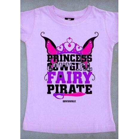 PRINCESS COWGIRL FAIRY PIRATE – YOUTH GIRL PINK CREW NECK T-SHIRT