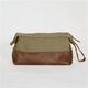 Canvas Toiletry Bag - Olive Green - Natural