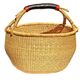 Bolga Basket with Leather Handles - 17"x10"
