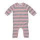 Organic Baby Romper - Pink & Grey - 6 month