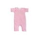Organic Baby Romper - Pink Stripe 6M
