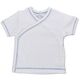 Organic Side Snap Shirt - Blue Stitching - 3-6m