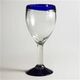 Recycled Wine Glass - blue rim - Set of 4