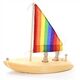 Wooden Toy Sailboat - Made in USA Rainbow Sail Boat