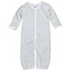 Organic Baby Gown - Convertible Grey Stripe 0-6m