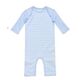 Organic Baby Clothes Romper - Blue Stripe 3-6 months